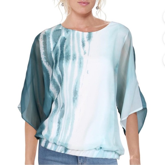 Alfani Women's Ombre Smocked Blouse Size Large - Picture 10 of 10